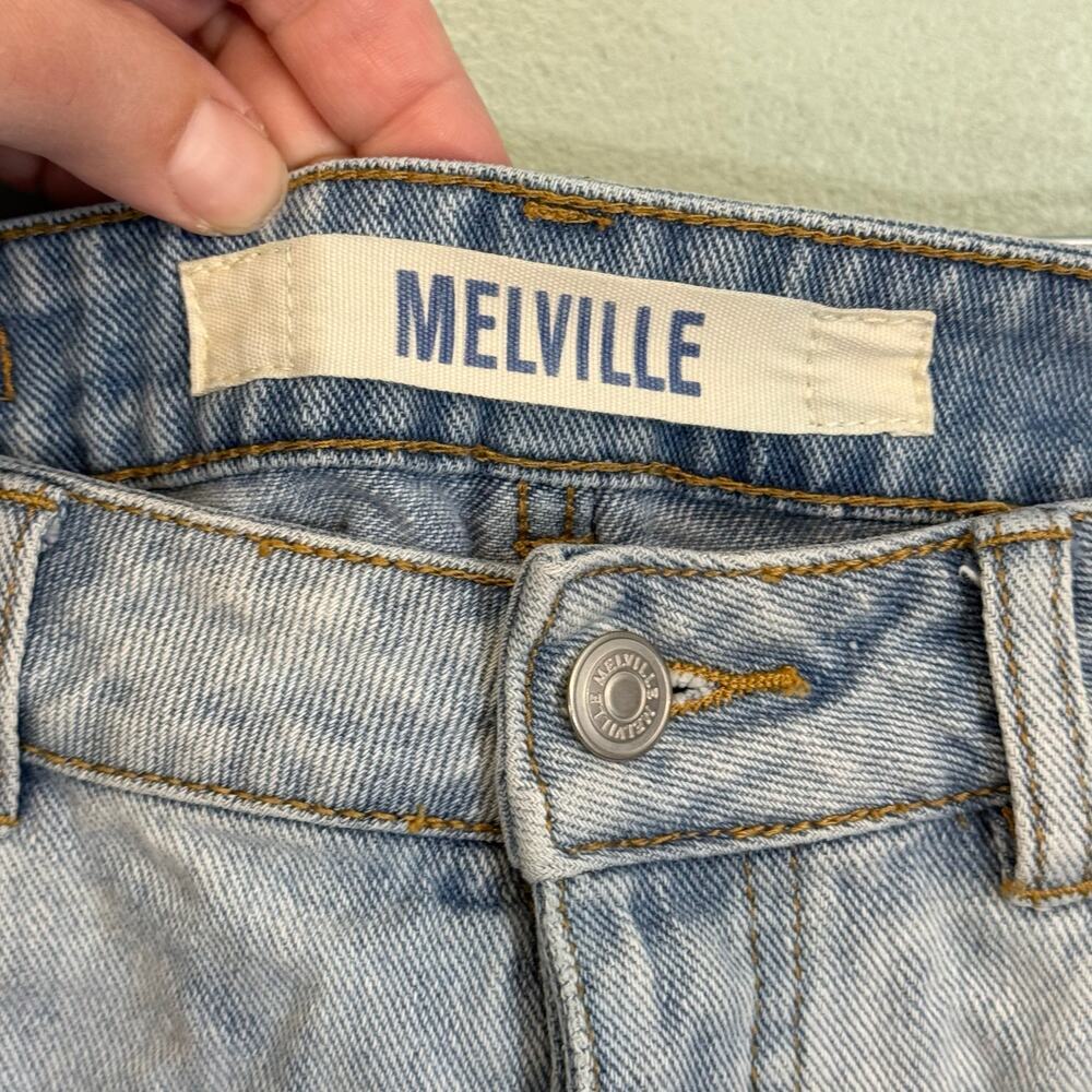 Brandy Melville Jean Short Womens 29 Blue Denim Cut Off Distressed High Rise - Picture 6 of 7